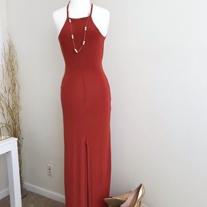 Misguided Rust color Maxi dress